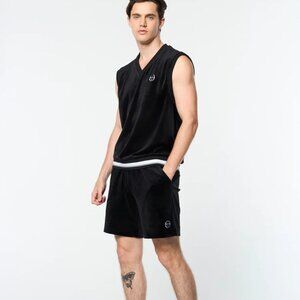 New SERGIO TACCHINI Men’s Renzo Black Velour Vest M $110